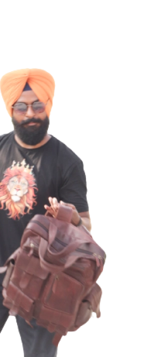 man with Leather bag