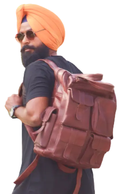 man with Leather bag