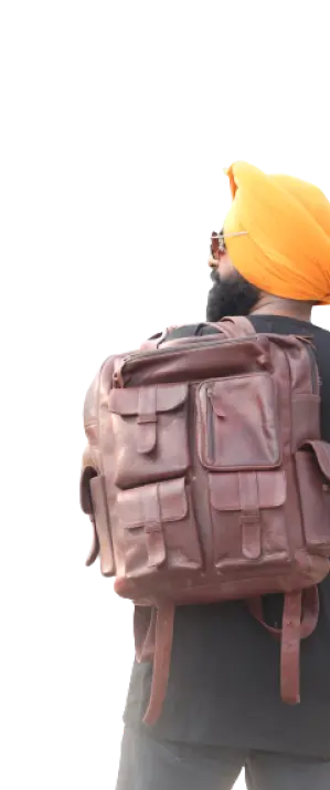 man with Leather bag