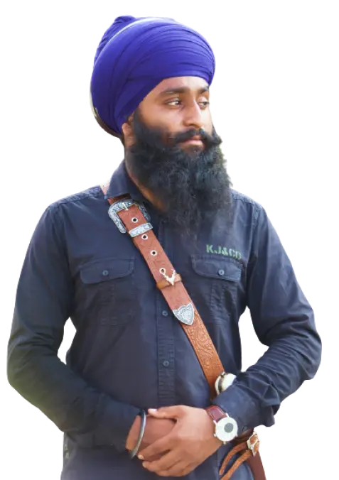 Sikh man wearing custom made gatara